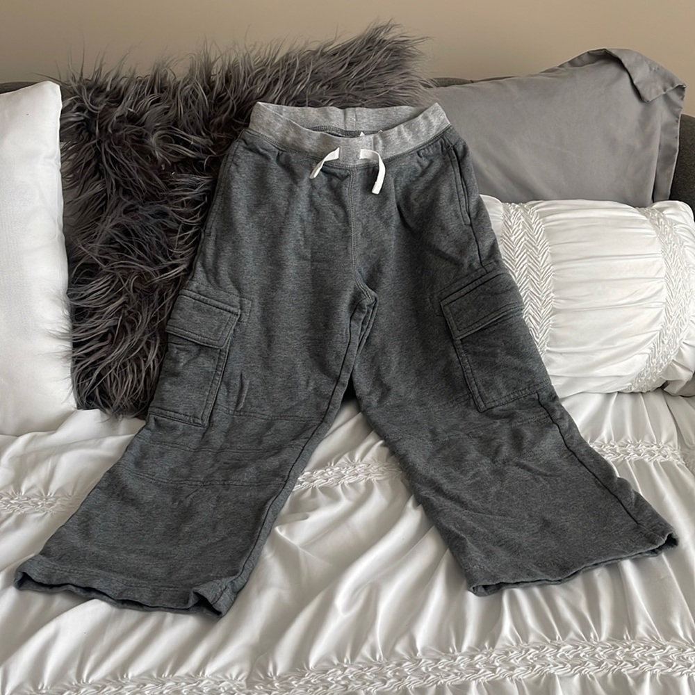 Hanna Andersson Boys Size 120 (5T) Gray Cargo Sweat Pants